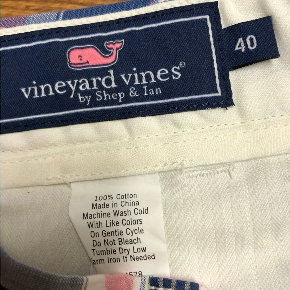 Vineyard Vines Blue and Pink Flat Front Shorts